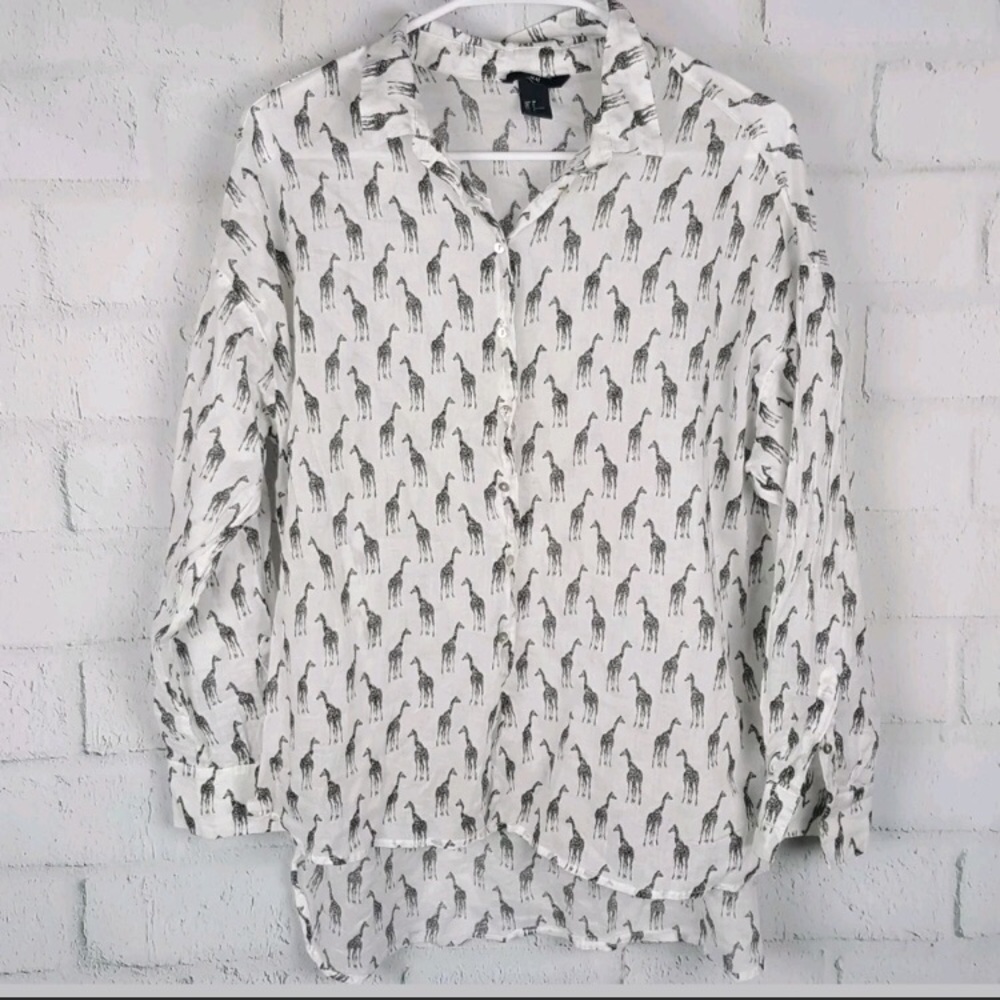 H&M Oversized Giraffe Button Down